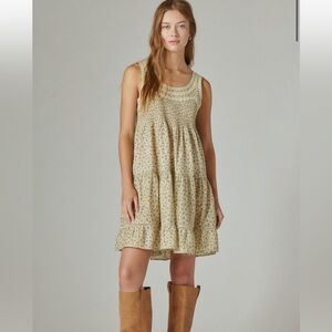 Lucky Brand Floral Embroidered Tiered Mini Dress- Size XL